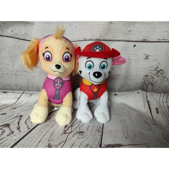 8 Inch Paw Patrol Plush Stuffed Animal Marshall & Skye - Picture 1 of 9